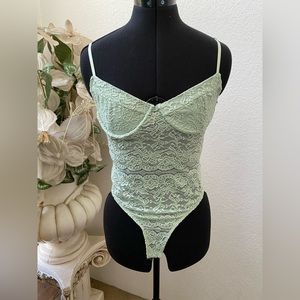 Streetwear Society Turquoise Lace Body Suit - New with Tags